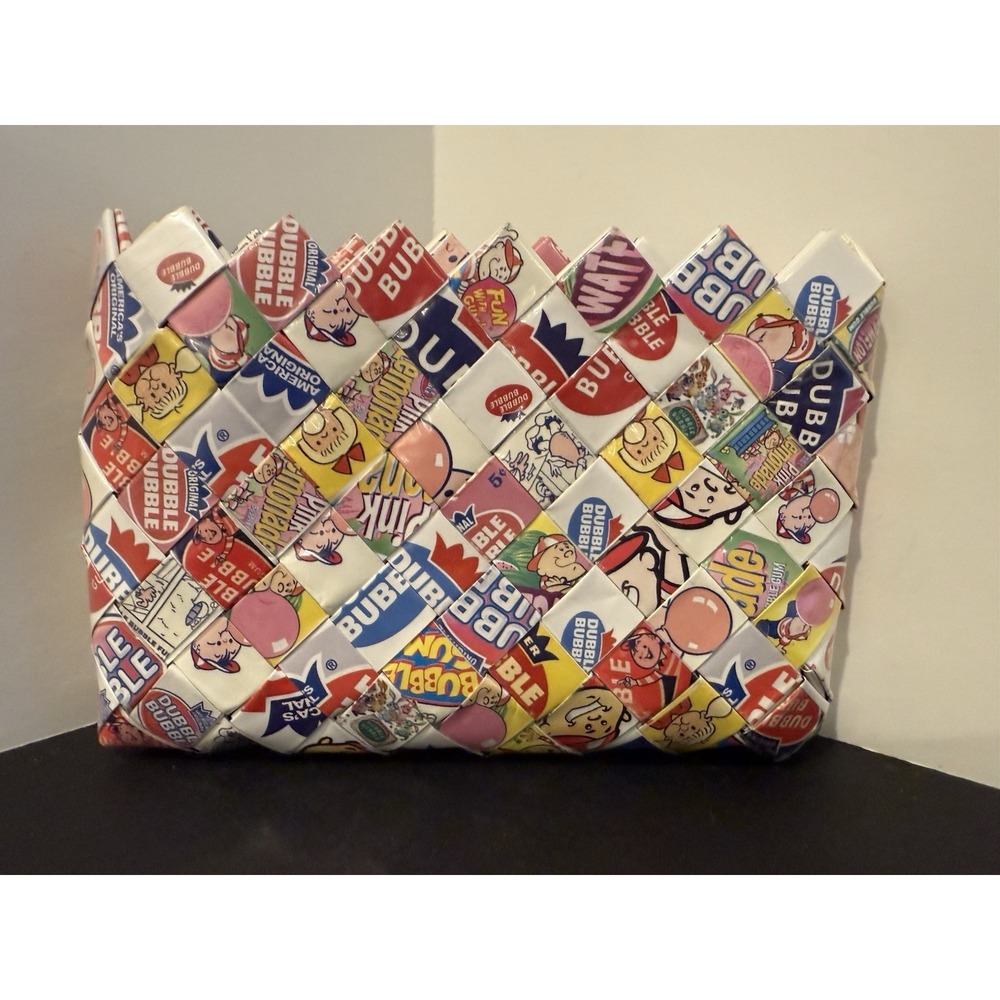 Nahui Ollin Handcrafted Clutch Bag‎ Wallet Dubble Bubble 7x5"